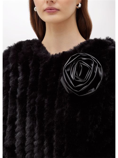 Poncho in faux fur con spilla BLUGIRL BLUMARINE | PF5001T0300/22222